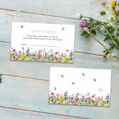 Wilde bloemen Butterflies Diaper Raffle Baby showe Informatiekaartje