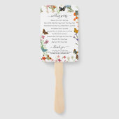 Wilde bloemen Butterflies Floral Wedding Programme Handwaaier (Achterkant)