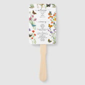 Wilde bloemen Butterflies Floral Wedding Programme Handwaaier (Voorkant)