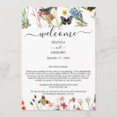 Wilde bloemen Butterflies Floral Weduwroute Programmakaart (Voorkant)