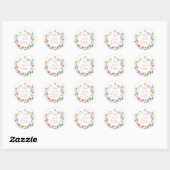 Wilde bloemen Butterflies Waterverf Baby shower Ronde Sticker (Vel)