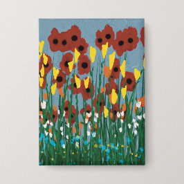 Wilde bloemen button