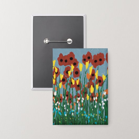 Wilde bloemen button (Voorkant / Achterkant)