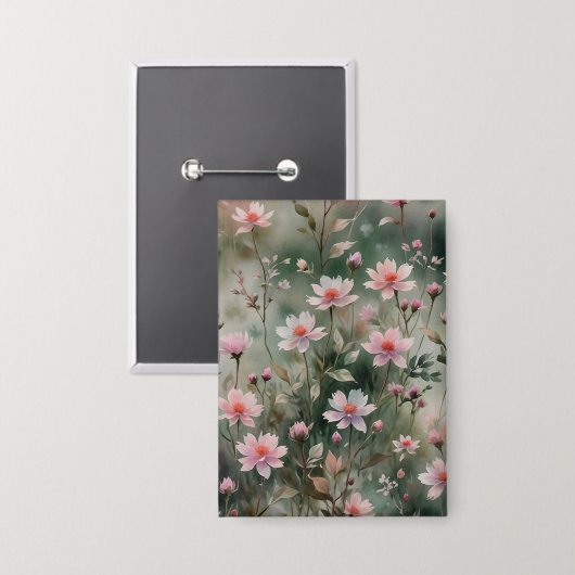 wilde bloemen button (Voorkant / Achterkant)