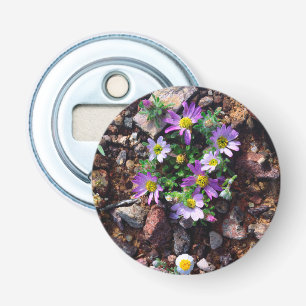Wilde bloemen button flesopener