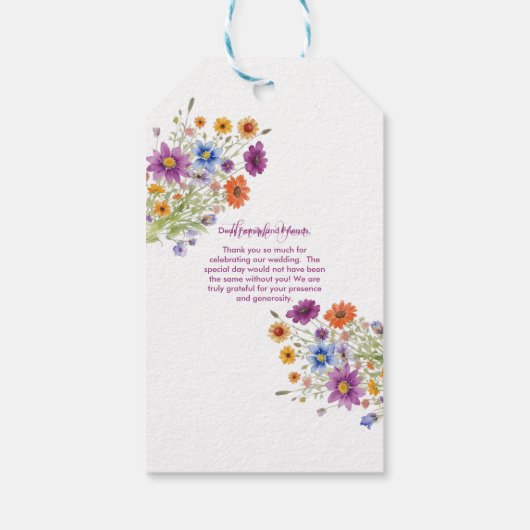 Wilde bloemen cadeaulabel (Achterkant)