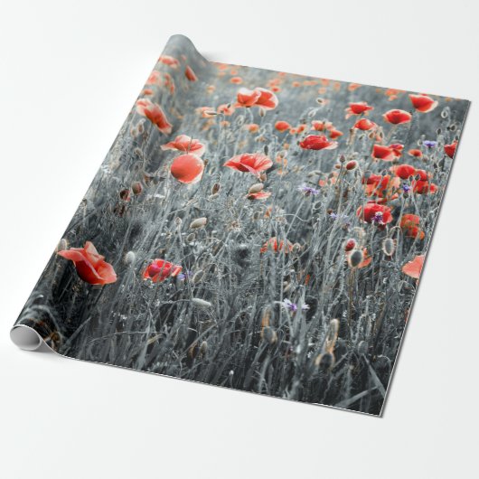 Wilde bloemen cadeaupapier (Uitgerold)
