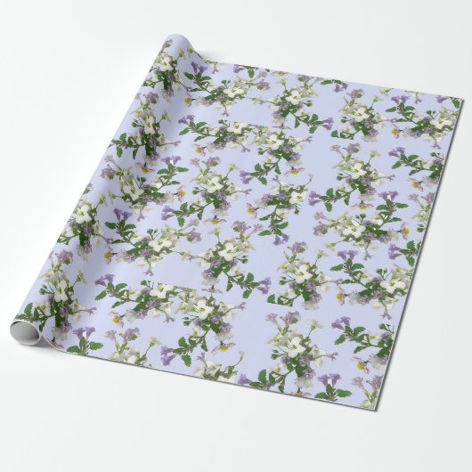 Wilde bloemen cadeaupapier (Uitgerold)