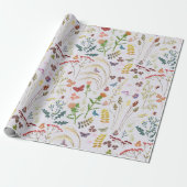 Wilde bloemen cadeaupapier (Uitgerold)
