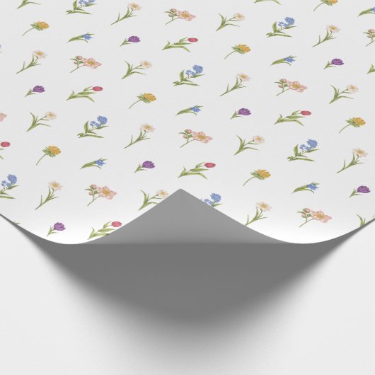 Wilde bloemen cadeaupapier (Hoek)