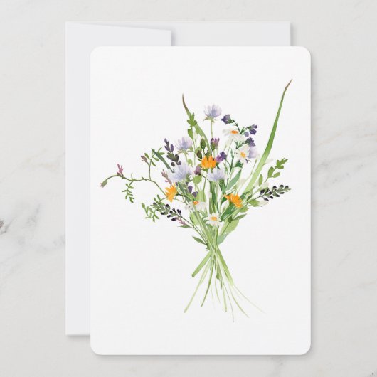 wilde bloemen calice eerste communie uitnodiging (Achterkant)