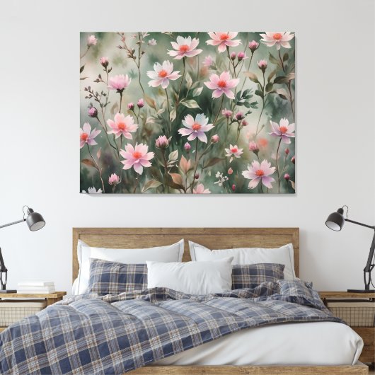  wilde bloemen canvas afdruk (Insitu (Slaapkamer))