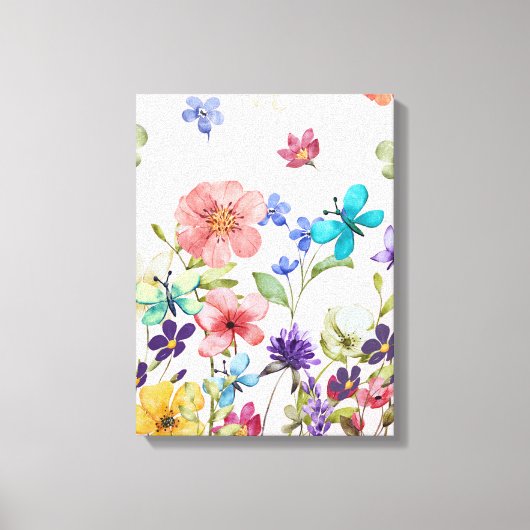Wilde bloemen canvas afdruk (Voorkant)