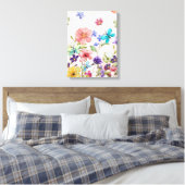 Wilde bloemen canvas afdruk (Insitu (Slaapkamer))