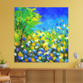 wilde bloemen canvas afdruk (Insitu (Woonkamer))