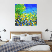 wilde bloemen canvas afdruk (Insitu (Slaapkamer))
