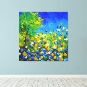 wilde bloemen canvas afdruk (Insitu (Houten vloer))