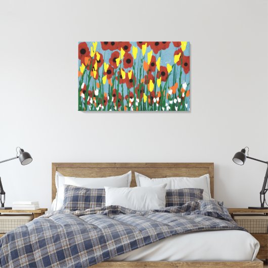 Wilde bloemen canvas afdruk (Insitu (Slaapkamer))