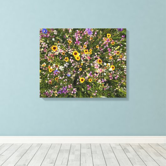 Wilde bloemen canvas afdruk (Insitu (Houten vloer))