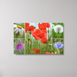 Wilde bloemen canvas afdruk