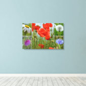 Wilde bloemen canvas afdruk (Insitu (Houten vloer))