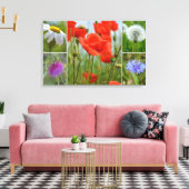 Wilde bloemen canvas afdruk (Insitu (Woonkamer))