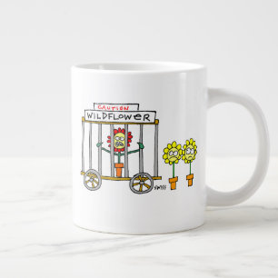 Wilde bloemen Cartoon Funny Flower Lover Gardener Grote Koffiekop