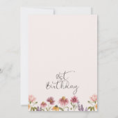 Wilde bloemen Champagne Glass 21st Birthday Kaart (Achterkant)