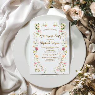 Wilde bloemen Champagneglas Terracotta Pensionerin Kaart