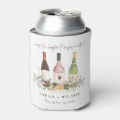 Wilde bloemen Cheers to Love Wine Bottles Weddensc Blikjeskoeler (Blikje Voorkant)