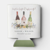 Wilde bloemen Cheers to Love Wine Bottles Weddensc Blikjeskoeler (Achterkant)