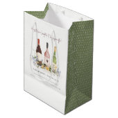 Wilde bloemen Cheers to Love Wine Bottles Weddensc Medium Cadeauzakje (Voorkant Gekanteld)