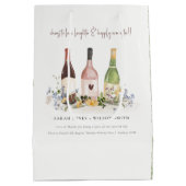 Wilde bloemen Cheers to Love Wine Bottles Weddensc Medium Cadeauzakje (Achterkant)