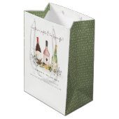 Wilde bloemen Cheers to Love Wine Bottles Weddensc Medium Cadeauzakje (Achterkant Gekanteld)