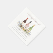 Wilde bloemen Cheers to Love Wine Bottles Weddensc Servet (Hoek)