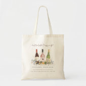 Wilde bloemen Cheers to Love Wine Bottles Weddensc Tote Bag (Voorkant)