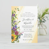 Wilde bloemen Christelijk  verbond met blauwe gele Kaart (Staand voorkant)