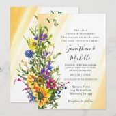 Wilde bloemen Christelijk  verbond met blauwe gele Kaart (Voorkant / Achterkant)