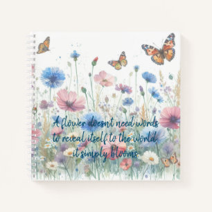 Wilde bloemen & citaat notitieboek
