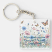 Wilde bloemen & citaat sleutelhanger (Voorkant)