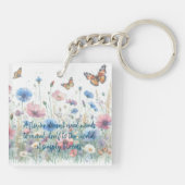 Wilde bloemen & citaat sleutelhanger (Achterkant)