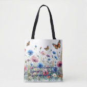 Wilde bloemen & citaat tote bag (Voorkant)