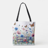 Wilde bloemen & citaat tote bag (Achterkant)