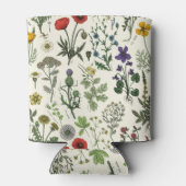 Wilde bloemen collage blikjeskoeler (Achterkant)