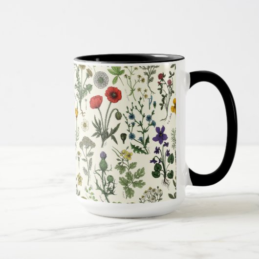 Wilde bloemen collage mok (Rechts)
