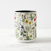 Wilde bloemen collage mok (Midden)