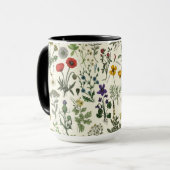 Wilde bloemen collage mok (Voorkant links)