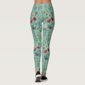 Wilde bloemen collage op blauw leggings (Achterkant)