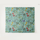 Wilde bloemen collage op blauw wandkleed (Voorkant (horizontaal))
