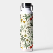 Wilde bloemen collage waterfles (Voorkant)